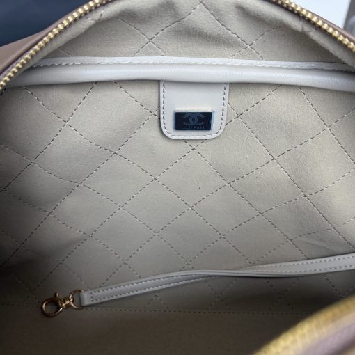 Chanel Large "Perfect Bowling" Bag Dark Khaki Calfskin Gold Hardware - Image 7