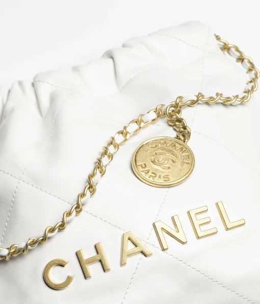 Chanel Hobo Women's Shoulder Bag White 22 Small - Image 3