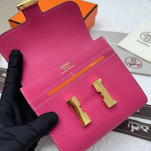 Hermes Pink Constance Slim Wallet - Image 3