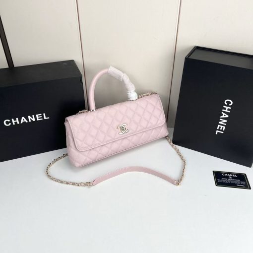 Chanel Caviar Quilted Maxi East West Coco Handle Flap Pink - Image 8