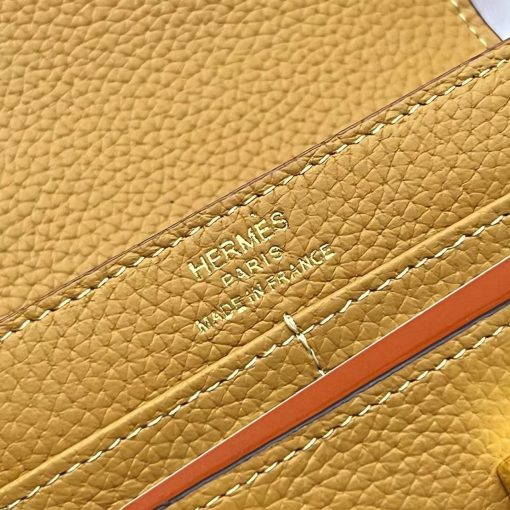 Hermes Evercolor Constance Compact Passant Wallet Jaune Ambre - Image 3