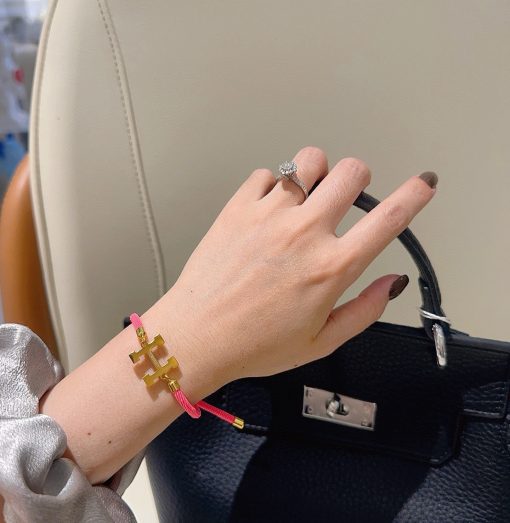 Hermès H-Cord Braided Bracelet In Pink - Image 6