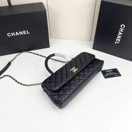 Chanel Caviar Quilted Maxi East West Coco Handle Flap Black - Image 3