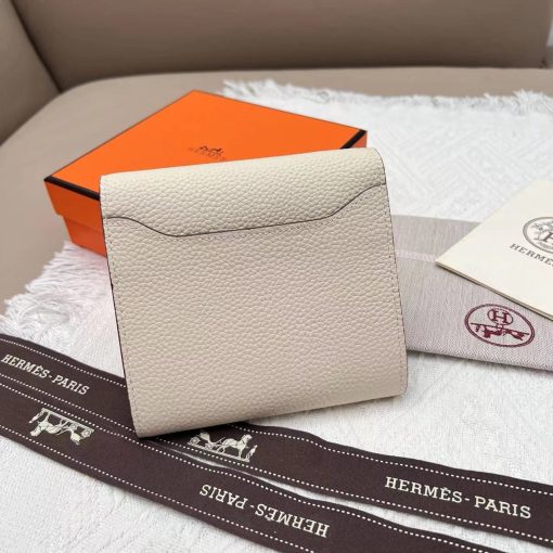 Hermès Constance Compact Cream Leather Wallet - Image 2