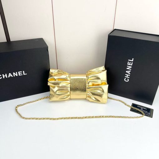 Chanel Elegant Evening Clutch Bow Purse - Image 4