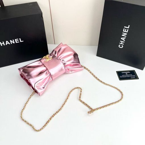 Chanel Metallic Rose 20cm Stylish Bib Bag - Image 9