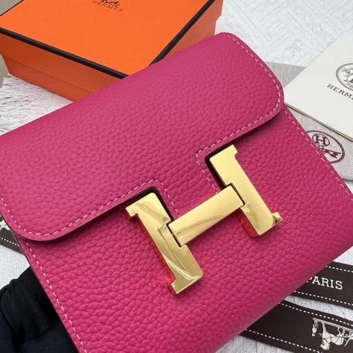 Hermes Pink Constance Slim Wallet - Image 8