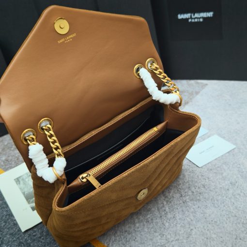 Saint Laurent Suede Toy Loulou Shoulder Bag Cinnamon - Image 8