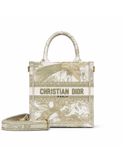 Dior White Mini Jardin D'Hiver Vertical Book Tote