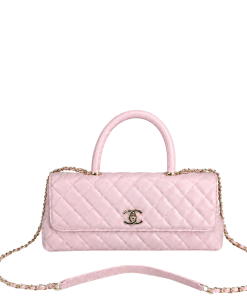 Chanel Caviar Quilted Maxi East West Coco Handle Flap Pink