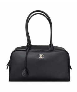 Chanel Large "Perfect Bowling" Bag Black Calfskin Gold Hardware