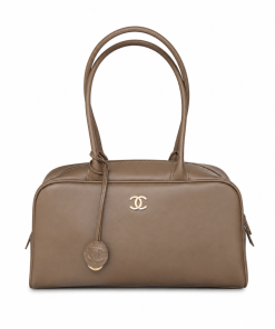 Chanel Large "Perfect Bowling" Bag Dark Khaki Calfskin Gold Hardware