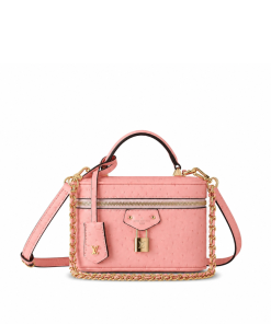 Louis Vuitton Ostrich Vanity Chain Pouch Pink