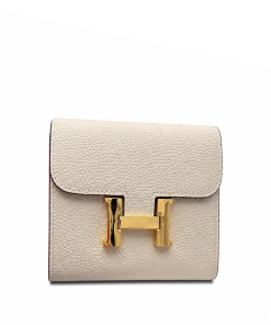 Hermès Constance Compact Cream Leather Wallet