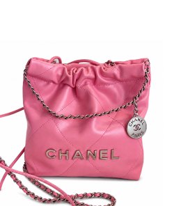 Chanel Shiny Calfskin Quilted Mini Chanel 22 Pink