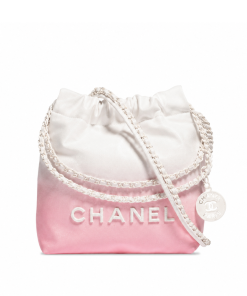 Chanel Patent Gradient Calfskin Quilted Mini Chanel 22 White Light Pink
