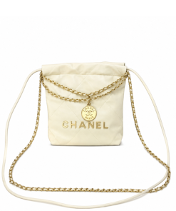 Chanel Hobo Women's Shoulder Bag White 22 Small