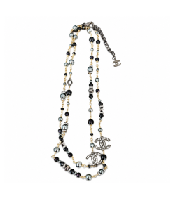 Chanel CC Pearl And Crystal Sautoir Necklace – Ruthenium-Tone Metal