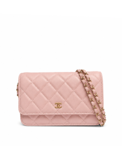 Chanel Pink Quilted Caviar Leather Classic WOC Clutch Bag
