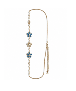 Chanel Blue Floral Convertible Chain Belt And Necklace