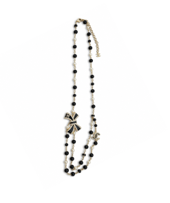 Chanel CC Pearl Ribbon-Threaded Chain Belt And Sautoir