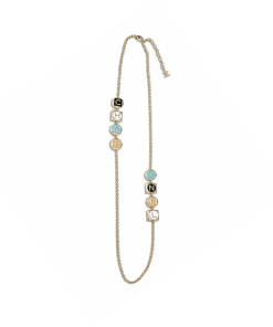 Chanel Gold-Tone CC And Multicolor Resin Sautoir Necklace