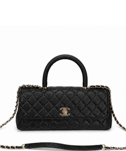 Chanel Caviar Quilted Maxi East West Coco Handle Flap Black