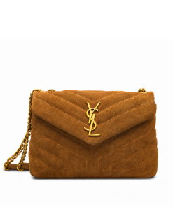 Saint Laurent Suede Toy Loulou Shoulder Bag Cinnamon