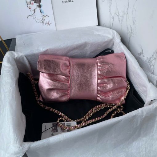 Chanel Metallic Rose 20cm Stylish Bib Bag - Image 2