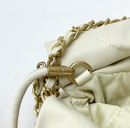 Chanel Hobo Women's Shoulder Bag White 22 Small - Image 5