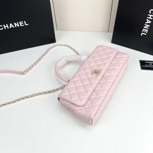 Chanel Caviar Quilted Maxi East West Coco Handle Flap Pink - Image 10