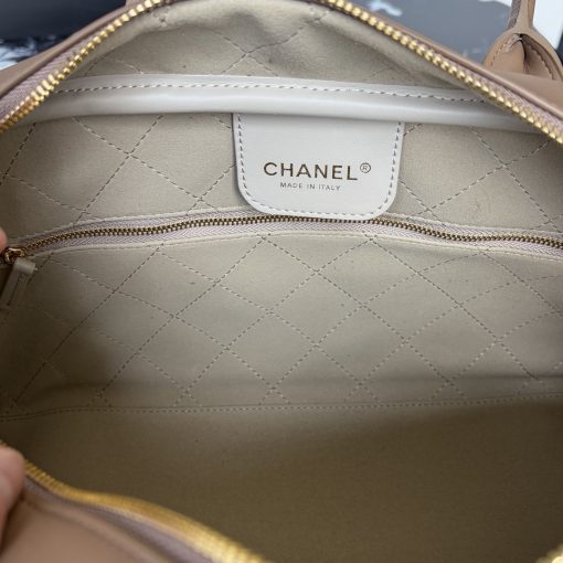 Chanel Large "Perfect Bowling" Bag Dark Khaki Calfskin Gold Hardware - Image 8