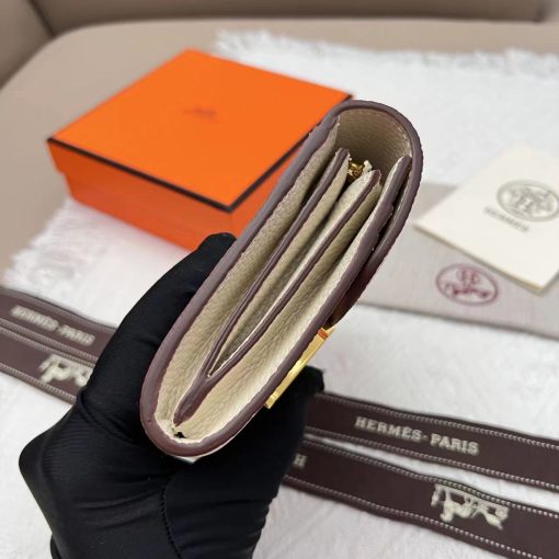 Hermès Constance Compact Cream Leather Wallet - Image 7