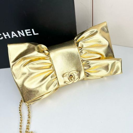 Chanel Elegant Evening Clutch Bow Purse - Image 7