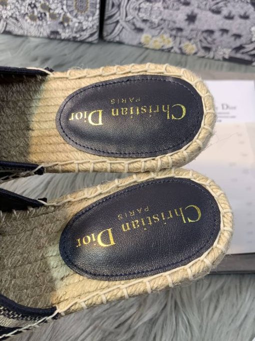 Dior Deep Blue Oblique Canvas Granville Espadrille Mules - Image 5