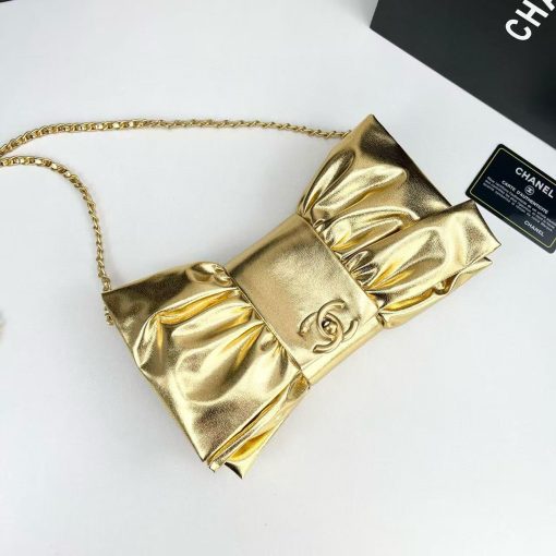 Chanel Elegant Evening Clutch Bow Purse - Image 8