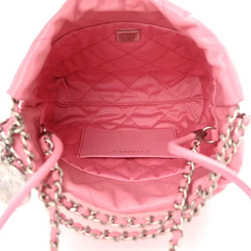 Chanel Shiny Calfskin Quilted Mini Chanel 22 Pink - Image 4