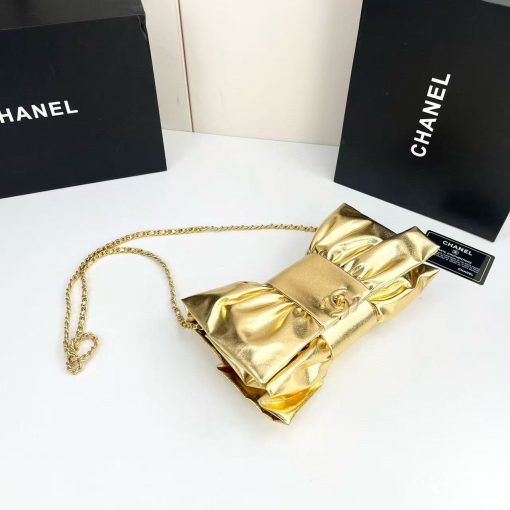 Chanel Elegant Evening Clutch Bow Purse - Image 9