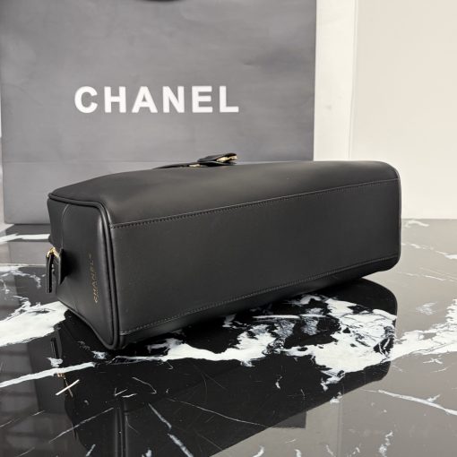 Chanel Large "Perfect Bowling" Bag Black Calfskin Gold Hardware - Image 7