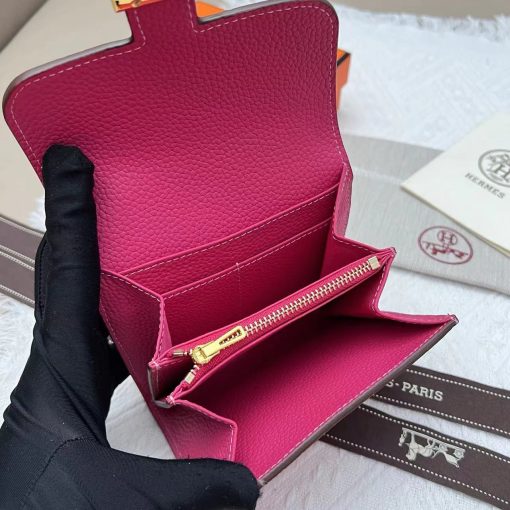 Hermes Pink Constance Slim Wallet - Image 5
