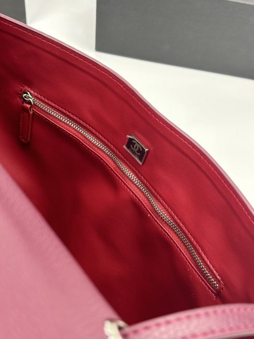Chanel Maxi "Souplissimo" Large Flap Bag Burgundy Caviar Silver Hardware - Image 2