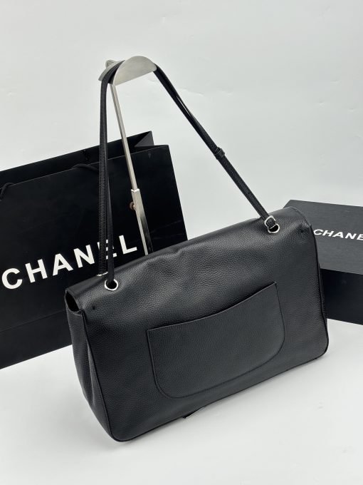 Chanel Maxi "Souplissimo" Large Flap Bag Black Caviar Silver Hardware - Image 6