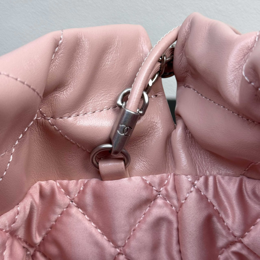 Chanel Shiny Calfskin Quilted Mini Chanel 22 Light Pink - Image 5