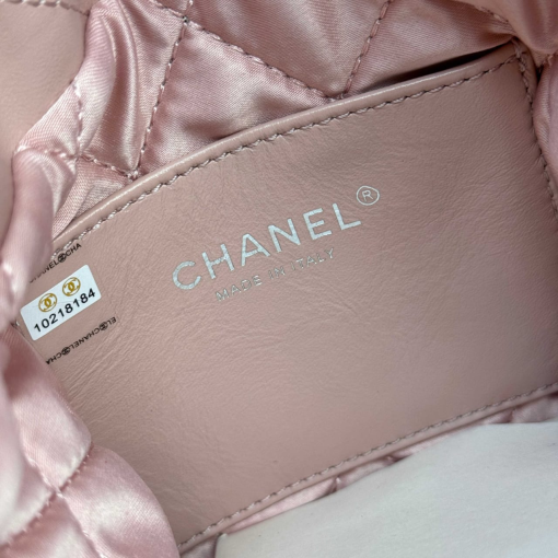 Chanel Shiny Calfskin Quilted Mini Chanel 22 Light Pink - Image 7