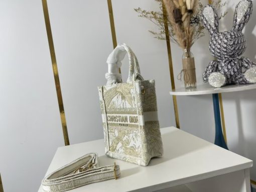Dior White Mini Jardin D'Hiver Vertical Book Tote - Image 2