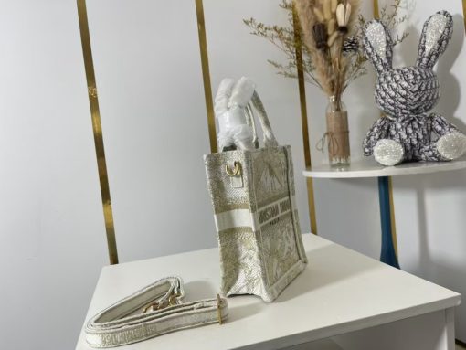 Dior White Mini Jardin D'Hiver Vertical Book Tote - Image 3