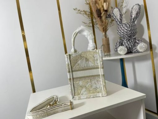 Dior White Mini Jardin D'Hiver Vertical Book Tote - Image 4