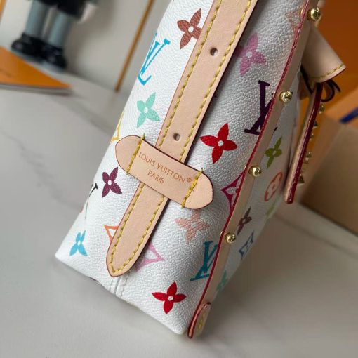 Louis Vuitton LV X TM Monogram Multicolor CarryAll East West White Bag - Image 3