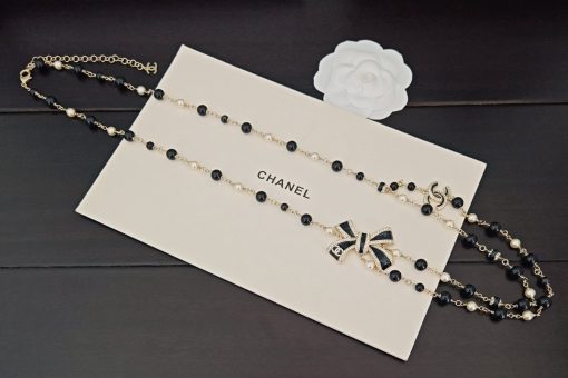Chanel CC Pearl Ribbon-Threaded Chain Belt And Sautoir - Image 3