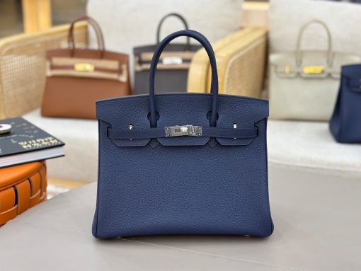 Hermès Birkin 25 Blue Indigo Togo Palladium Hardware - Image 2